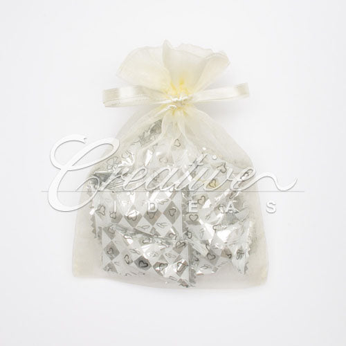 5"X 6.5" Organza Pouches-Sold By A Dozen Pieces ( 6 Pieces/Inner Pack) (Ivory)