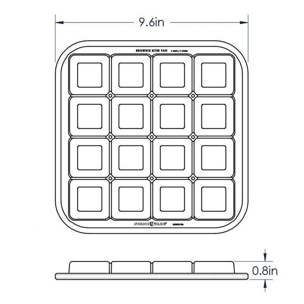 Nordic Ware Brownie Bites Pan, 16 Cavities