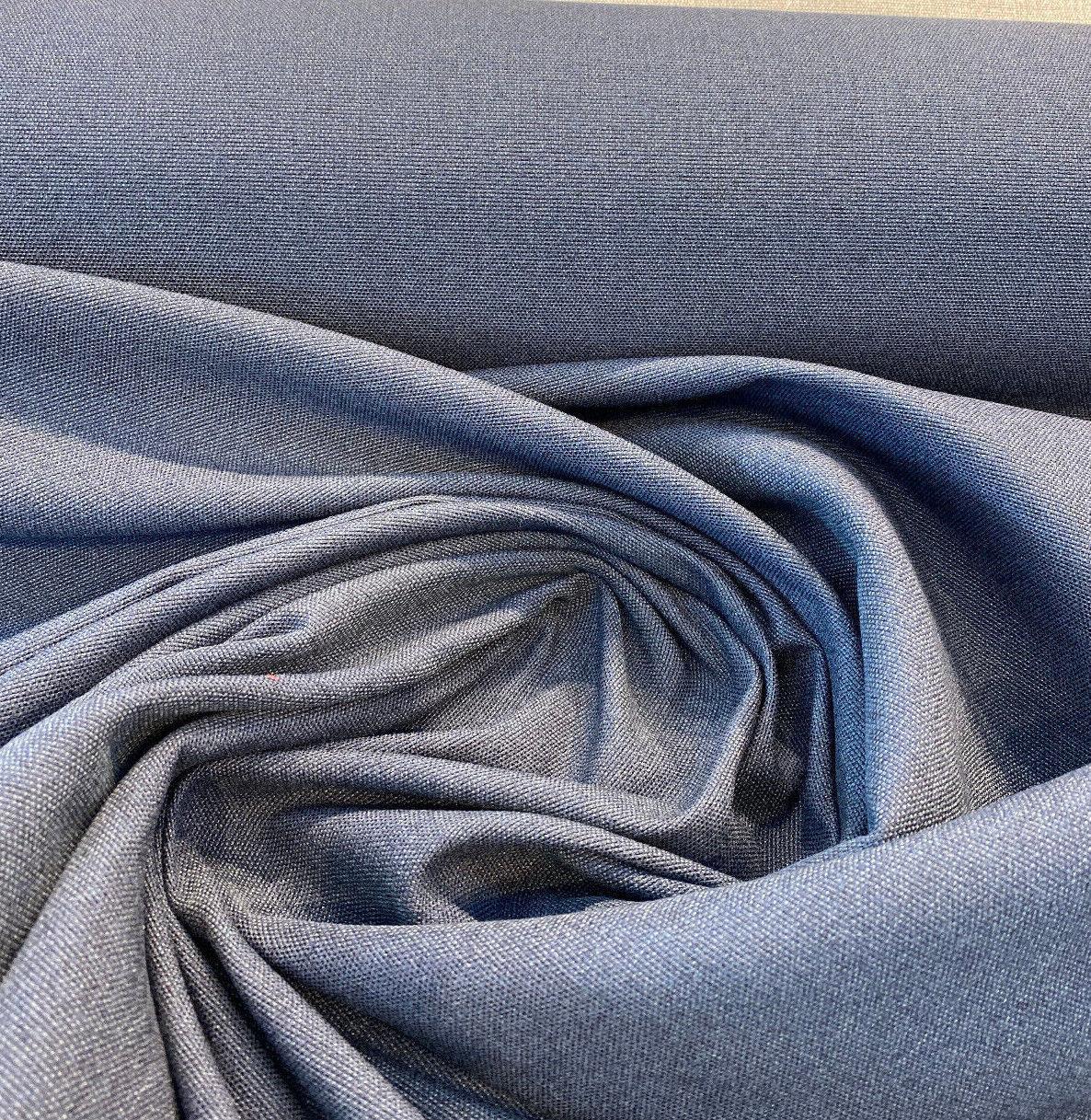 Washable Canvas Blue Indigo Polypropylene Fabric - Indigo Blue, 56" Width (1 Yard)