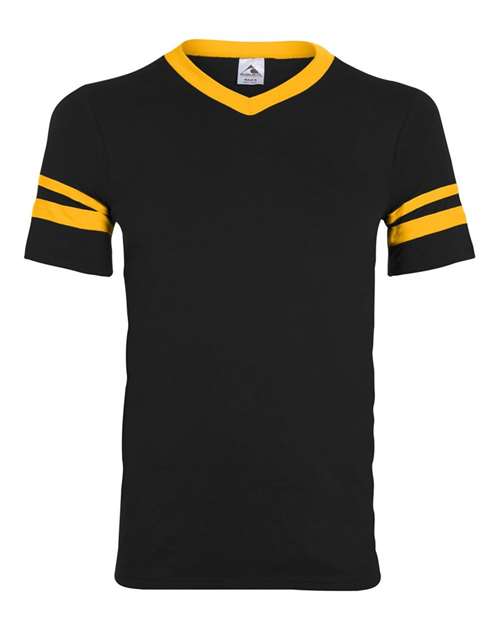 Augusta Sportswear V-Neck Jersey with Striped Sleeves