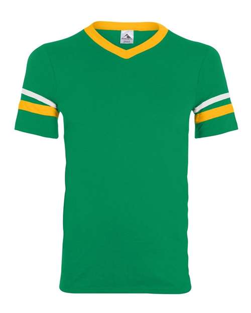 Augusta Sportswear V-Neck Jersey with Striped Sleeves