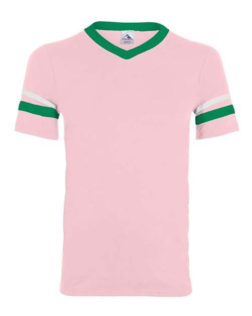 Augusta Sportswear V-Neck Jersey with Striped Sleeves