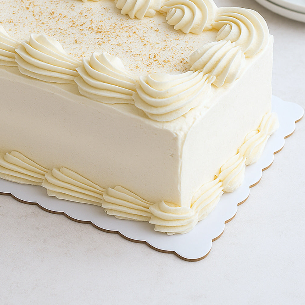 O'Creme White Scalloped Log Cake Board, 16.75" x 6.5" - Pack of 25