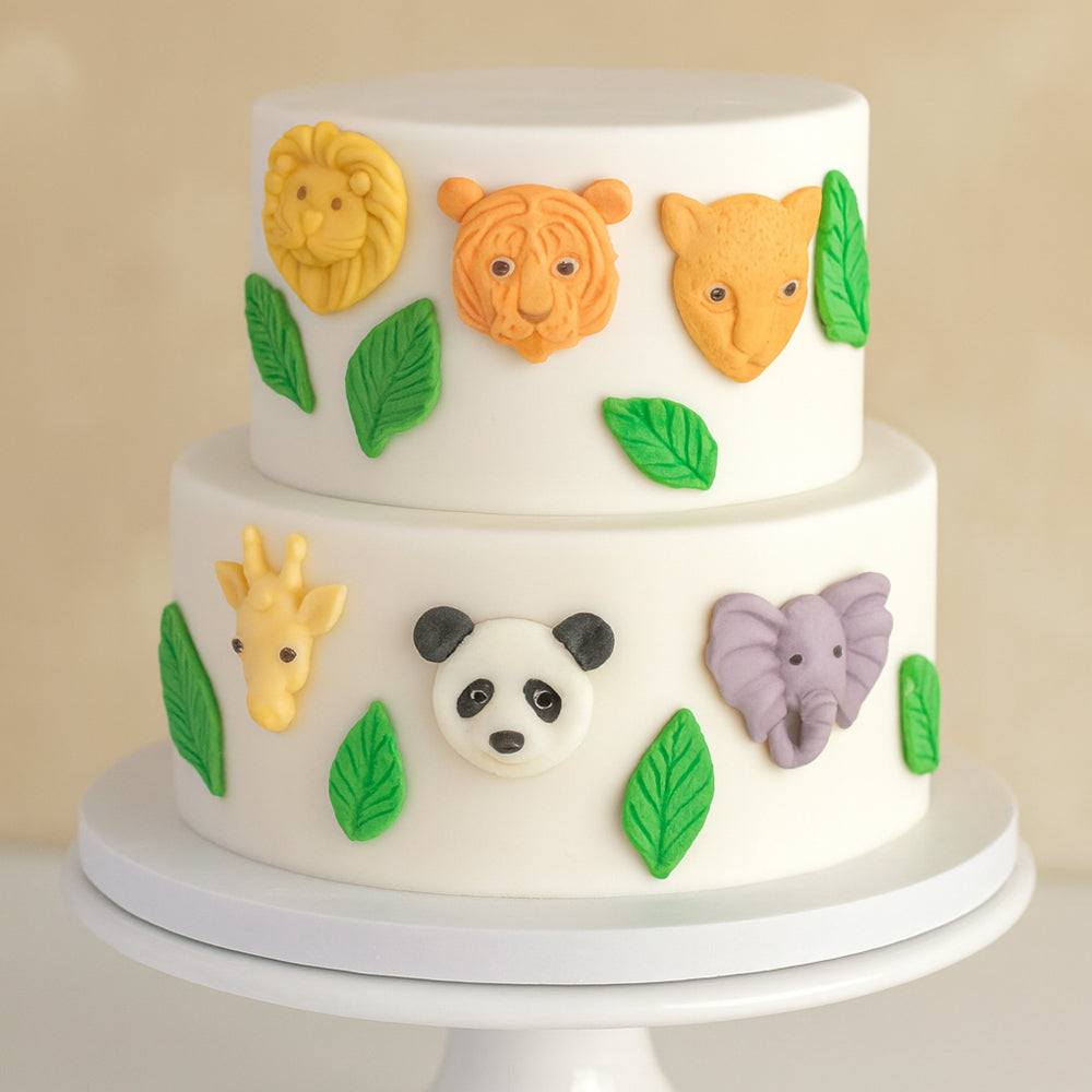 Katy Sue Jungle Animal Heads Fondant Mold, 8 Cavities
