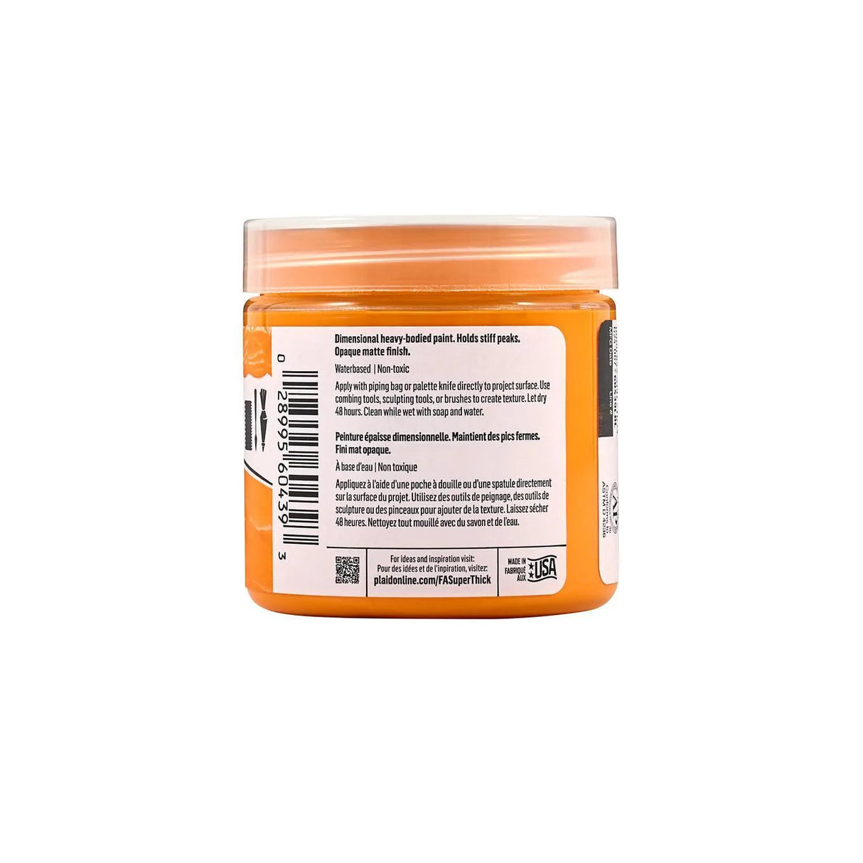 FolkArt Super Thick Acrylic Paint - Orange (4 oz Bottle)