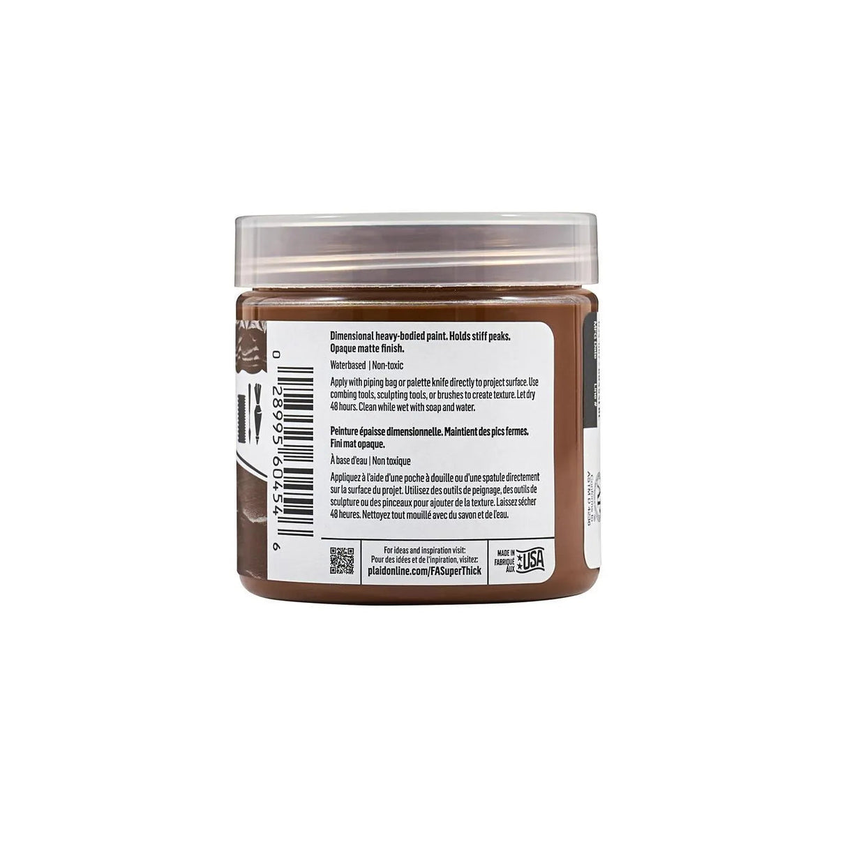 FolkArt Super Thick Acrylic Paint - Brown (4 oz Bottle)