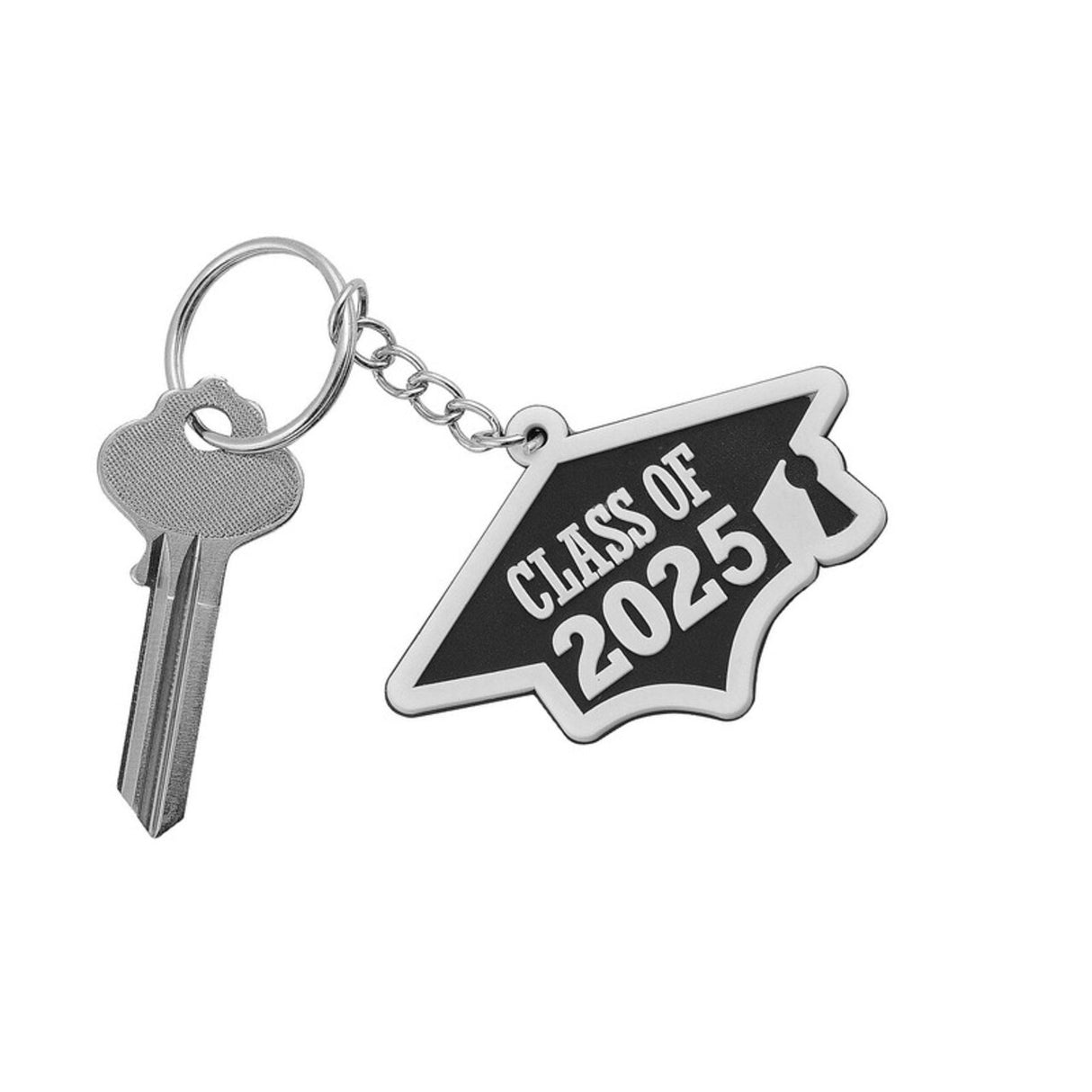 Graduation Class of 2025 Graduation Cap Rubber Keychains 12 Pc. 2 1/2"