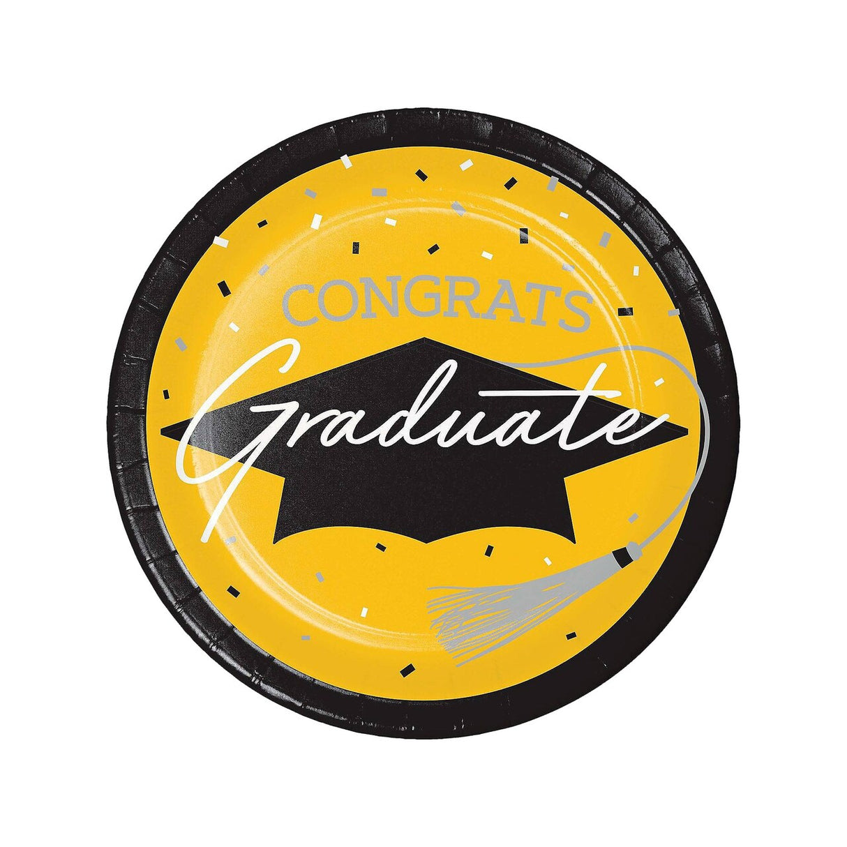Creative Converting Yellow Graduation Dessert Plates – 54 Count