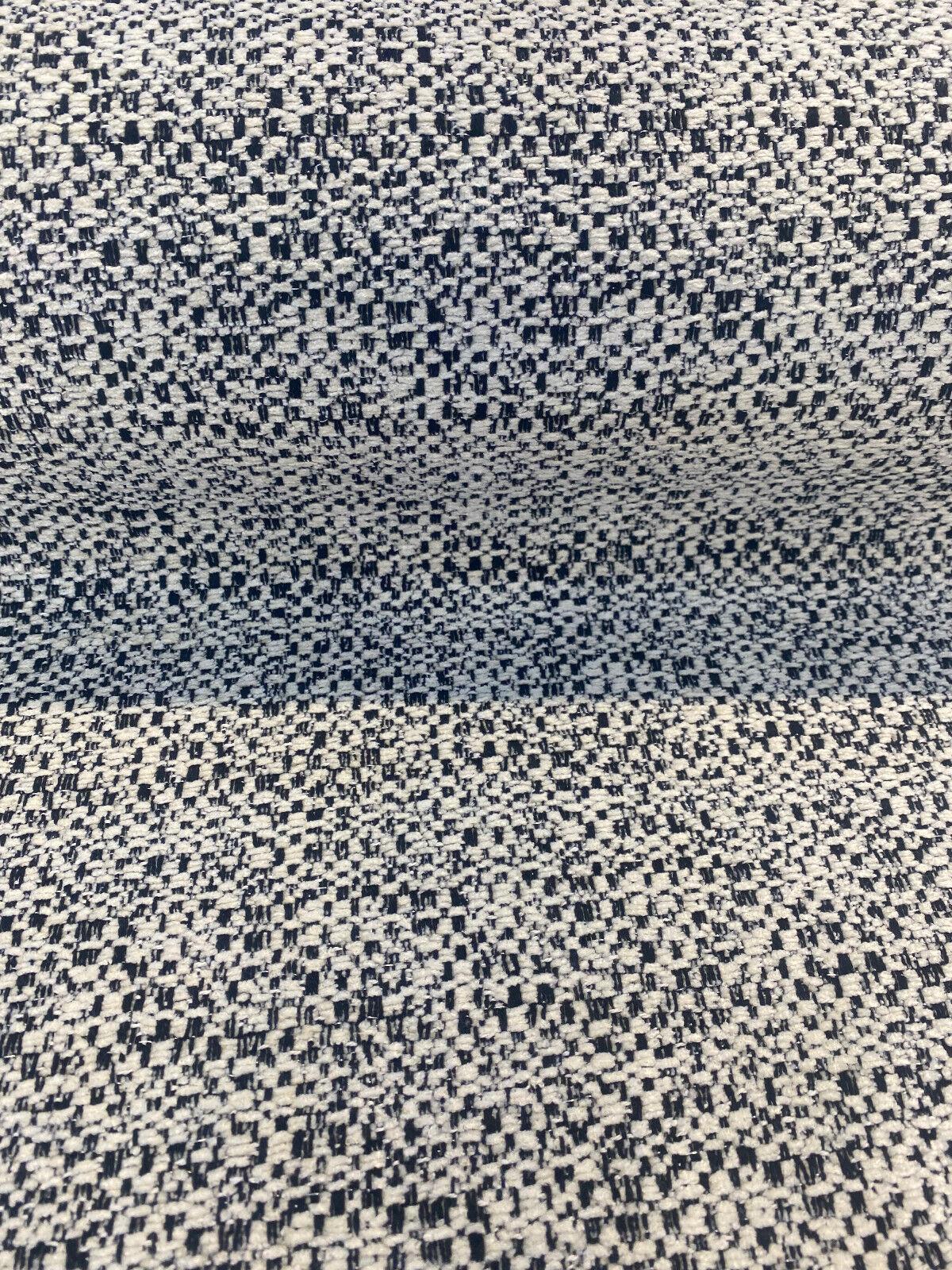 Sandy Domino Soft Chenille Fabric - Beige Off White With Black Domino Pattern, 56" Width (1 Yard)