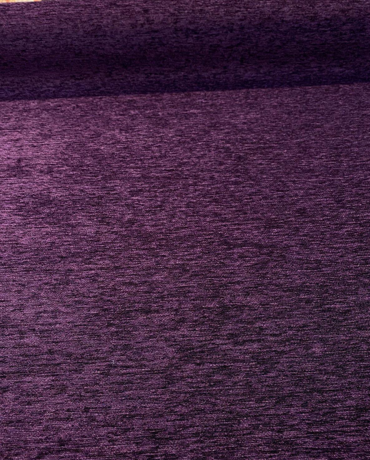 Purple Heavy Chenille Backed Solid Upholstery Fabric - Purple Solid, 56" Width (1 Yard)