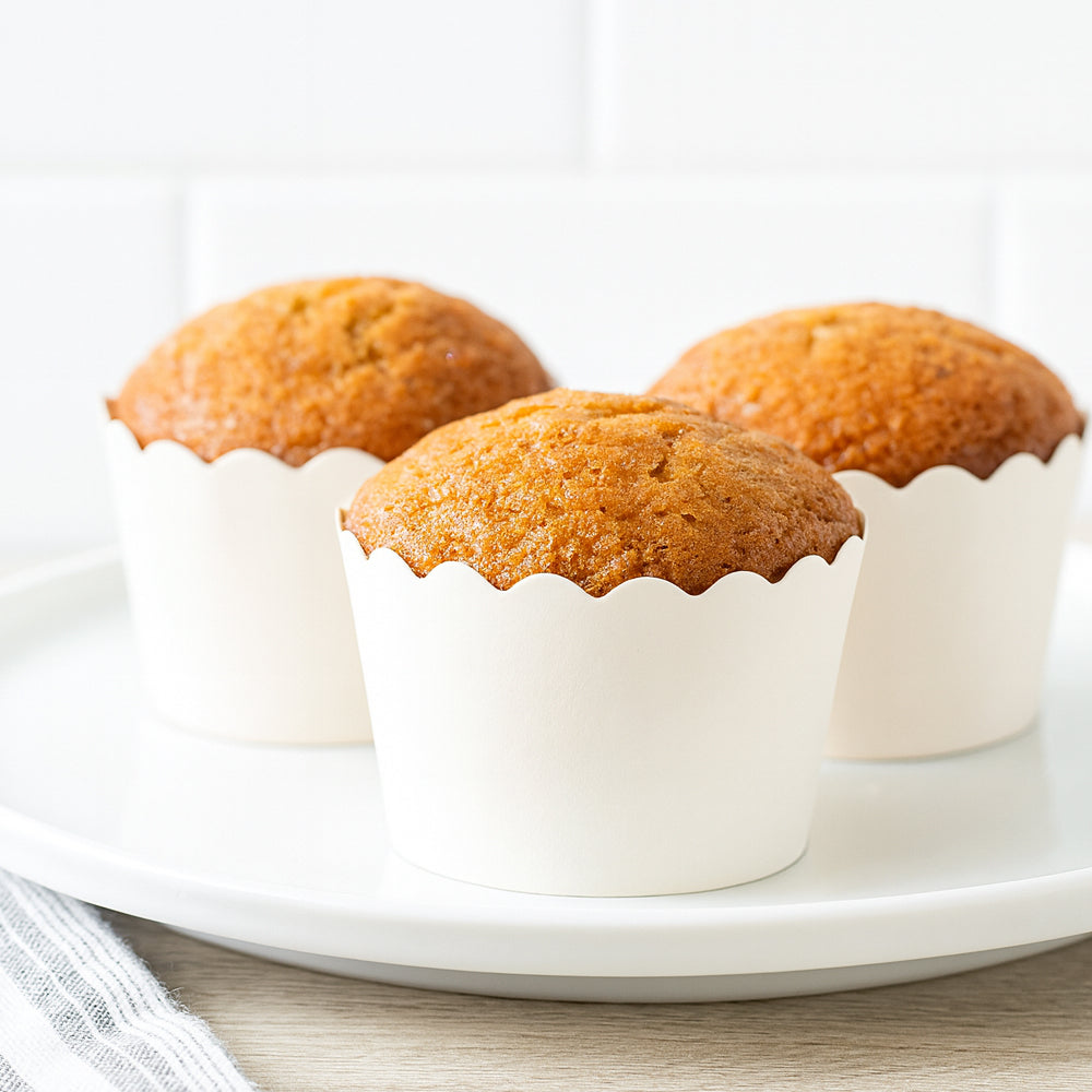 Scalloped White Baking Cups, Pack of 16