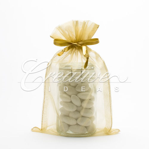 6"X 9" Organza Pouches-Sold By A Dozen Pieces ( 6 Pieces/Inner Pack) (Antique Gold)