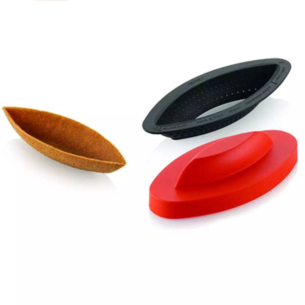 Silikomart 3D Oval Tarte Ring, 4.7" x 1.6" x 0.8"