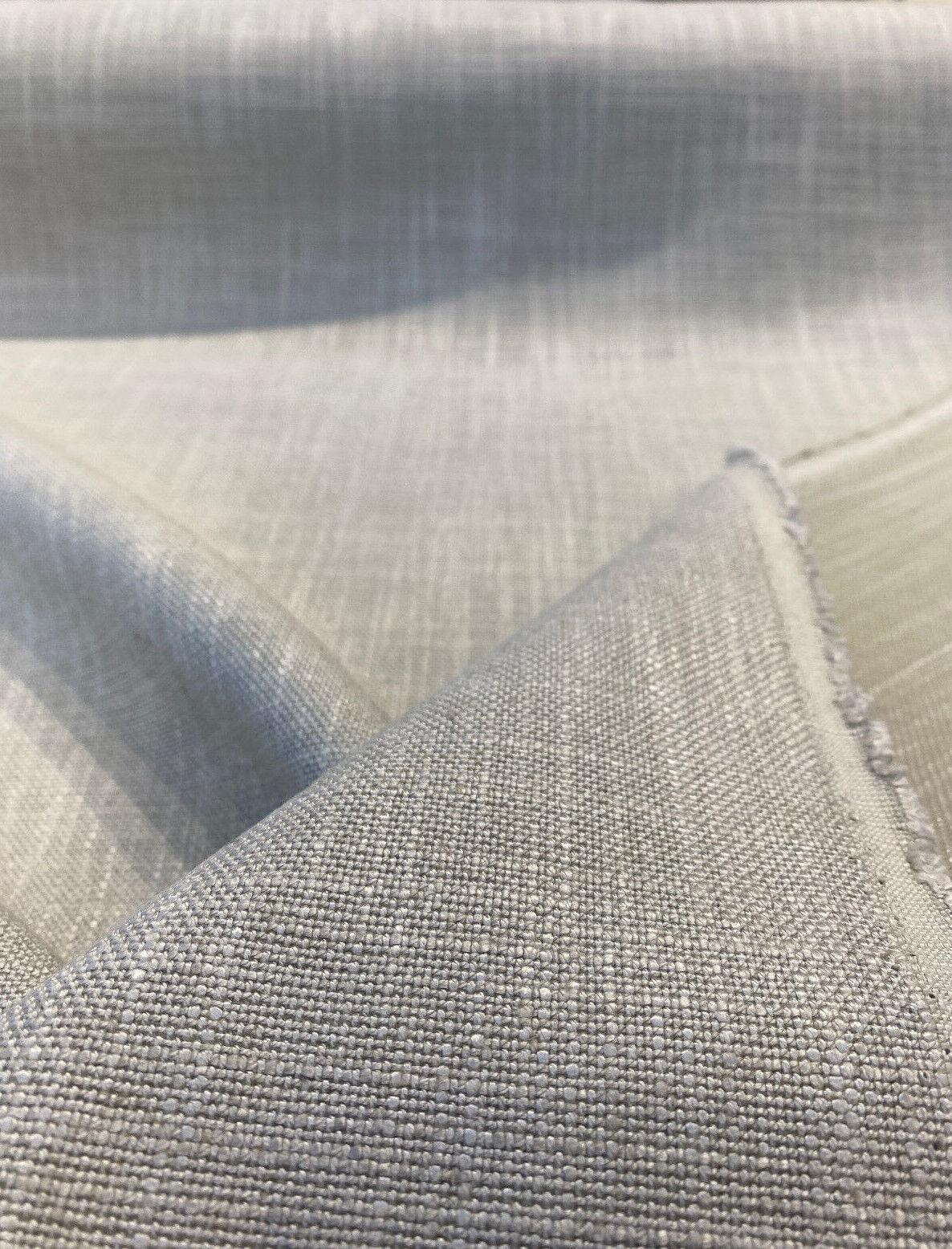 Darwin Linen Quicksand Italian Tailored Upholstery Drapery Fabric - Quicksand Silver, 55-56" Width (By The Yard)