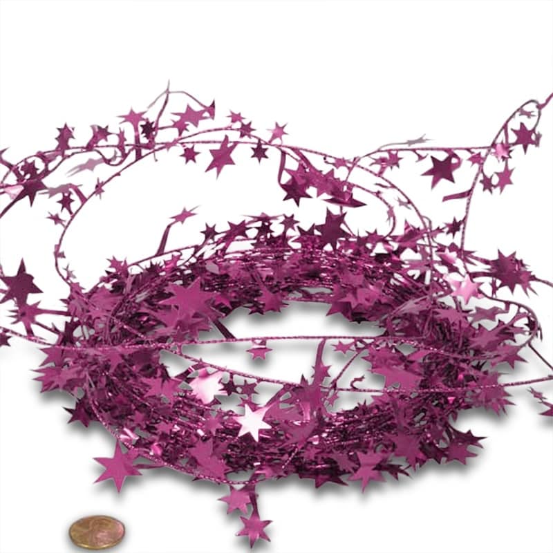 Fuchsia Star Garland – 24.5' (1 Roll)
