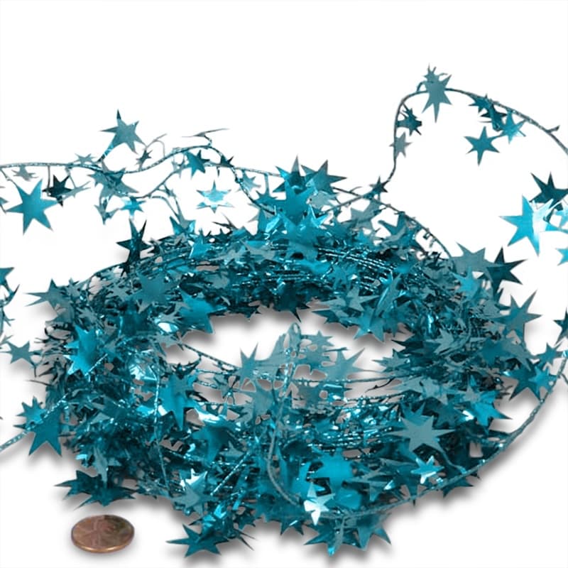 Turquoise Star Garland – 24.5' (1 Roll)