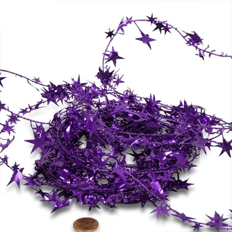 Purple Star Garland – 24.5' (1 Roll)
