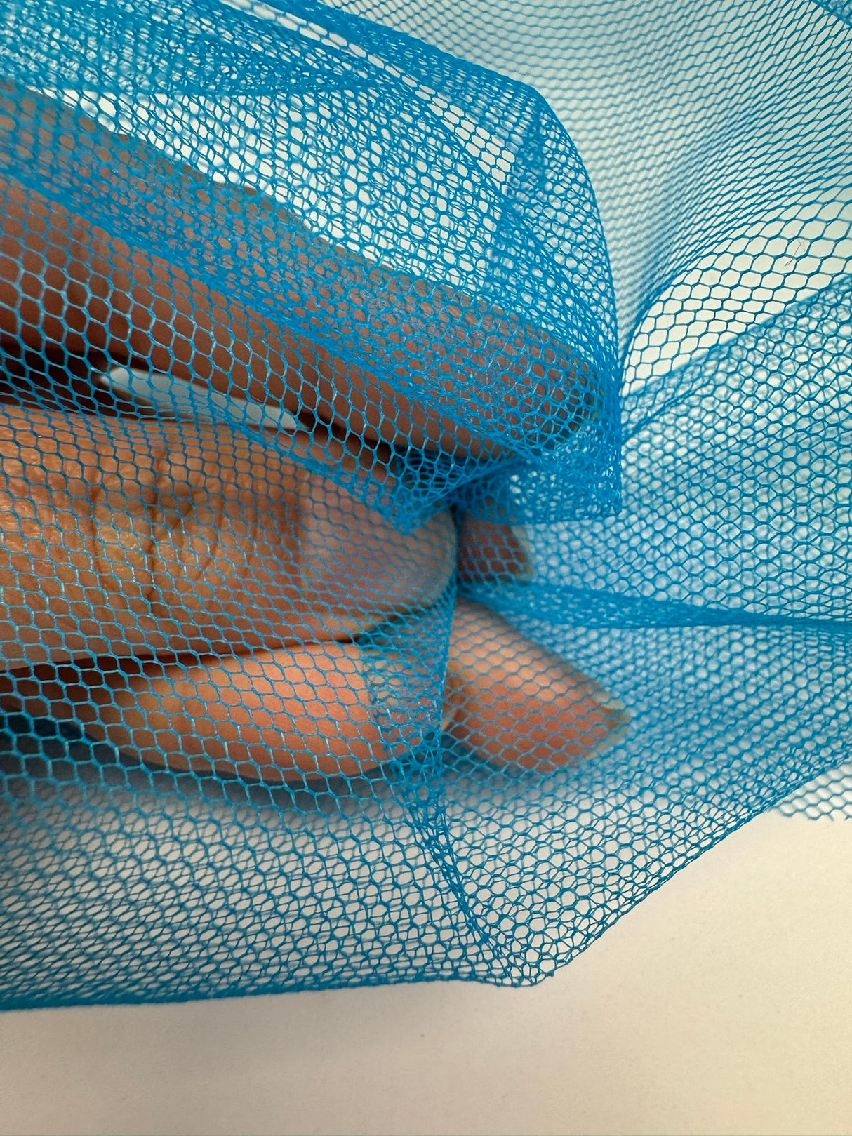 Blue Polyamide Mesh Fabric