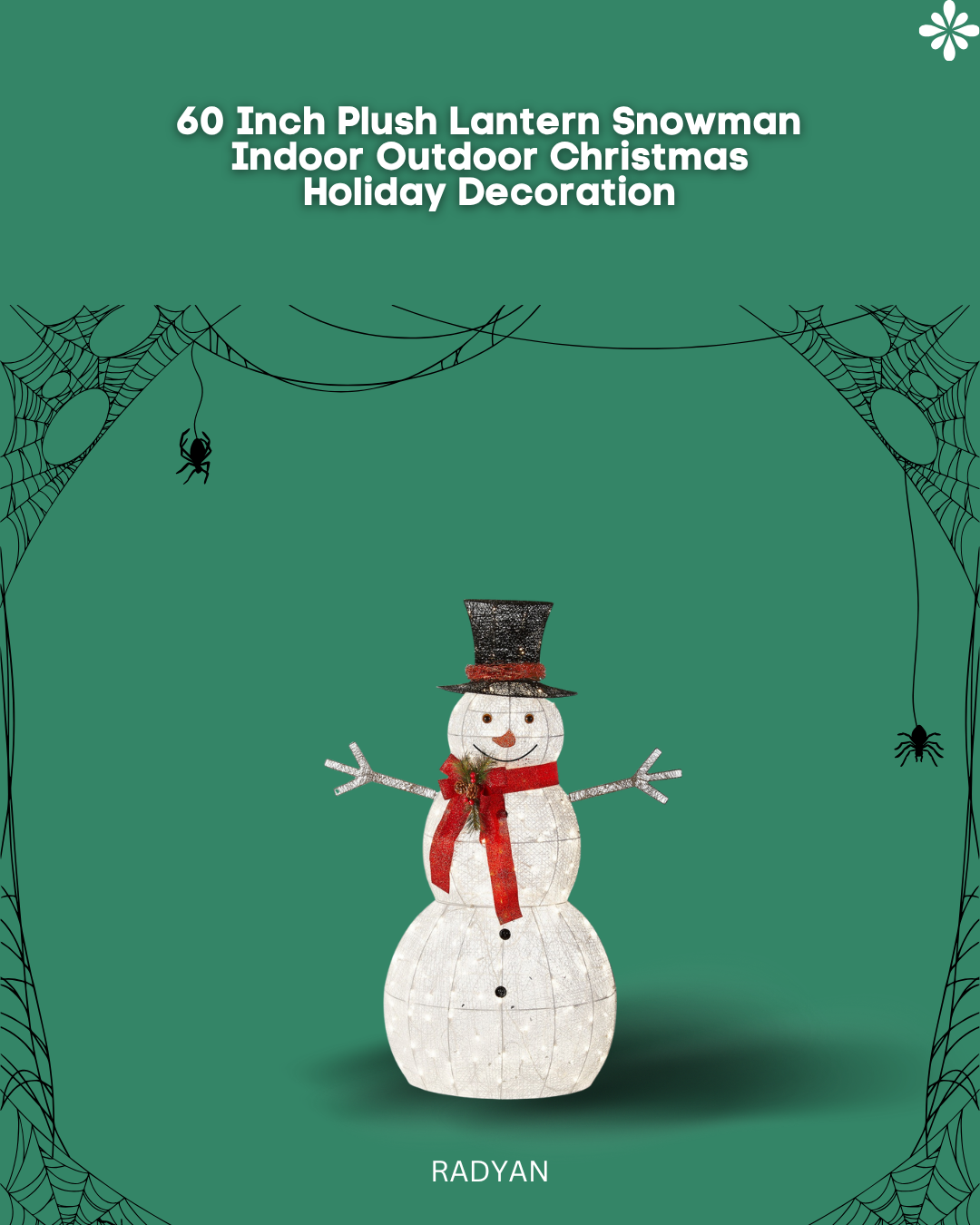 60 Inch Plush Lantern Snowman Indoor Outdoor Christmas Holiday Decoration