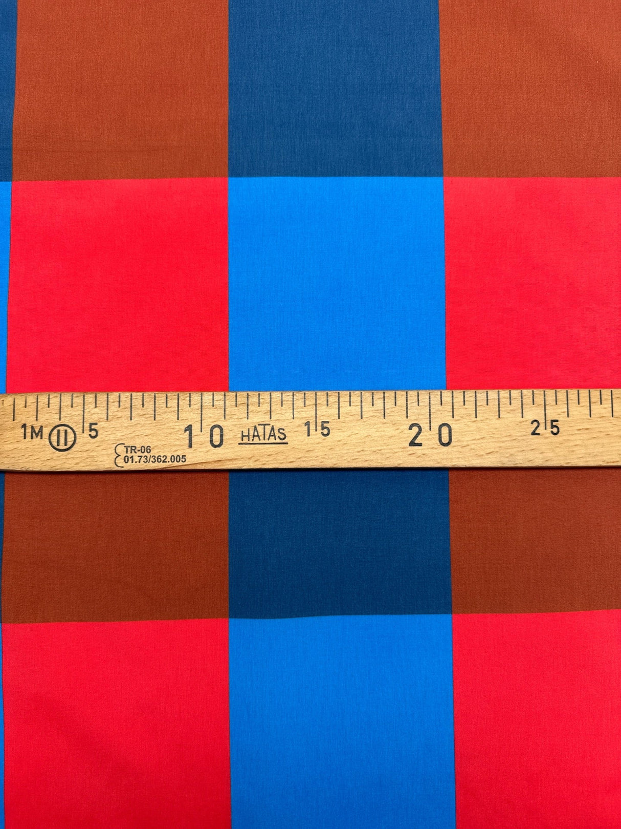 Polyamide Checked Fabric Red Brown Blue