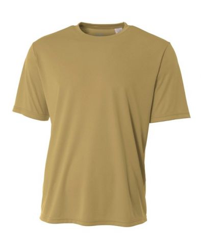 A4 NB3142 Youth Cooling Performance Crew Micro Poly Interlock Fabric - Vegas Gold, 44+ UPF, Moisture Wicking, Stain Release (1 Piece)