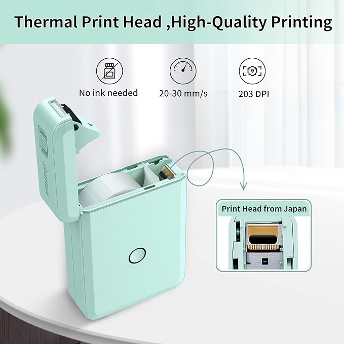 JADENS Label Maker Machine with Tape, D110 Portable Bluetooth Label Printer for Storage, Barcode, Mailing, Office, Home, Organizing, Sticker Maker Mini Label Maker