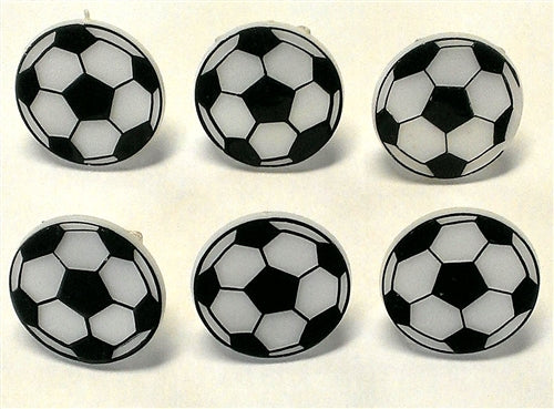 Soccer Ball Rings Or Cupcake Toppers- 6 Pack