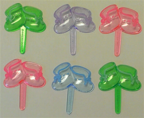 Baby Booties Cupcake Picks - 6 Pack