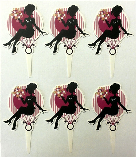 Engagement Cupcake Picks - 6 Pack