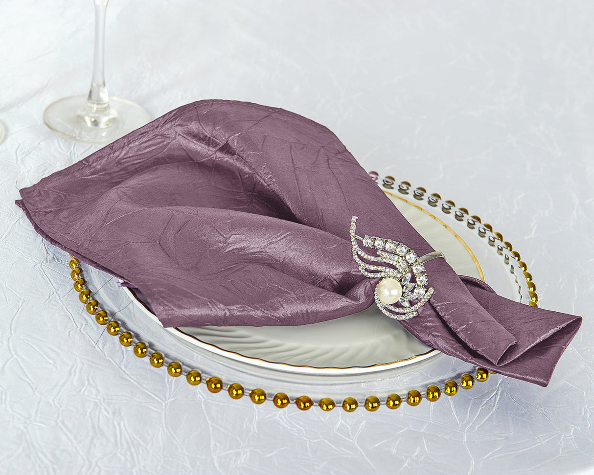 Crushed Taffeta Napkins for Elegant Table