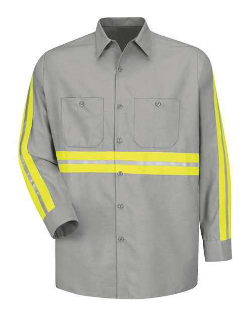 Red Kap Men's Industrial Enhanced-Visibility Long Sleeve Work Shirt
