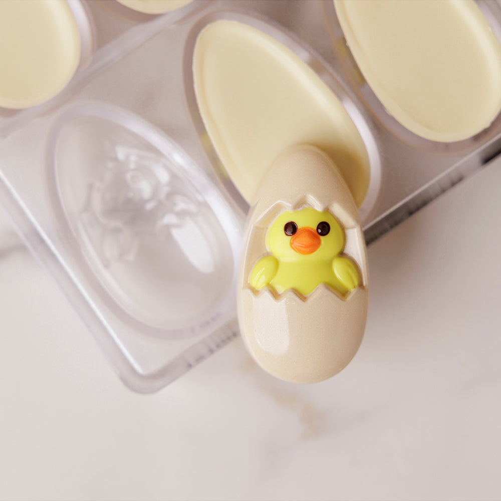 Chocolate World Chick In Egg Polycarbonate Chocolate Mold, 12 Cavities