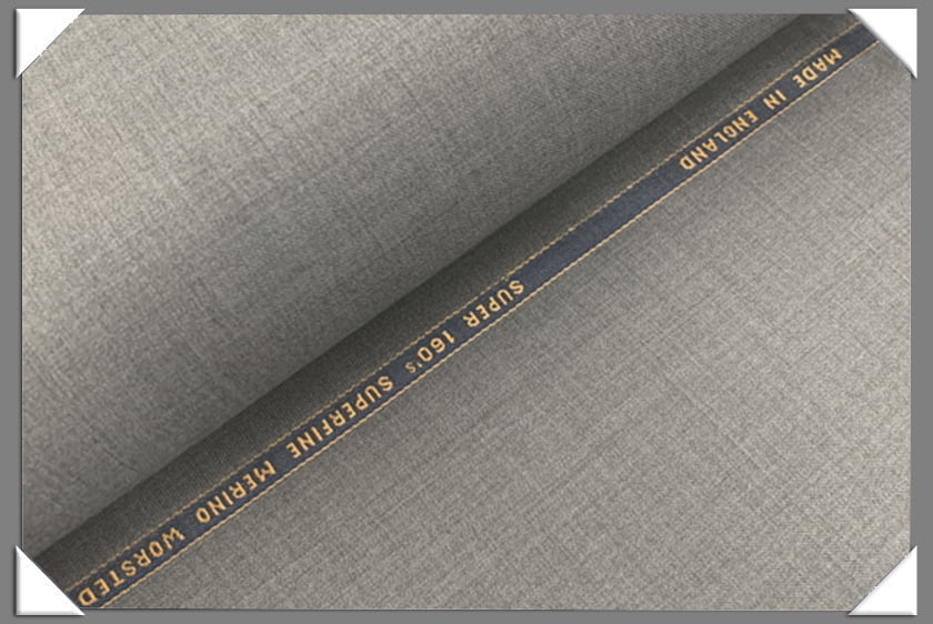 Light Grey Super 160S Wool Fabric - Light Grey, 58/60" Width