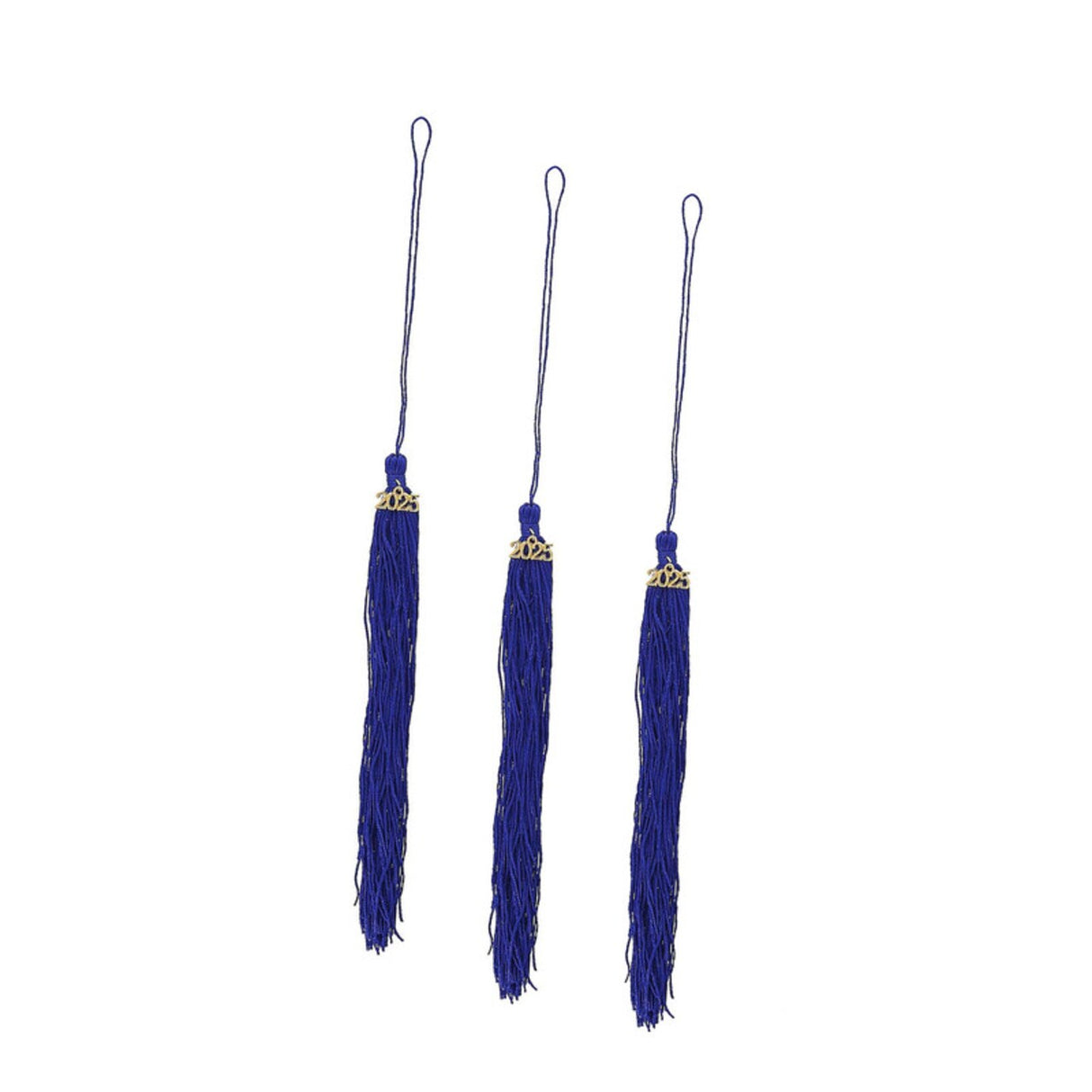 Blue 2025 Polyester Graduate Mortarboard Tassels 8" 12 Pack Graduation Accessories