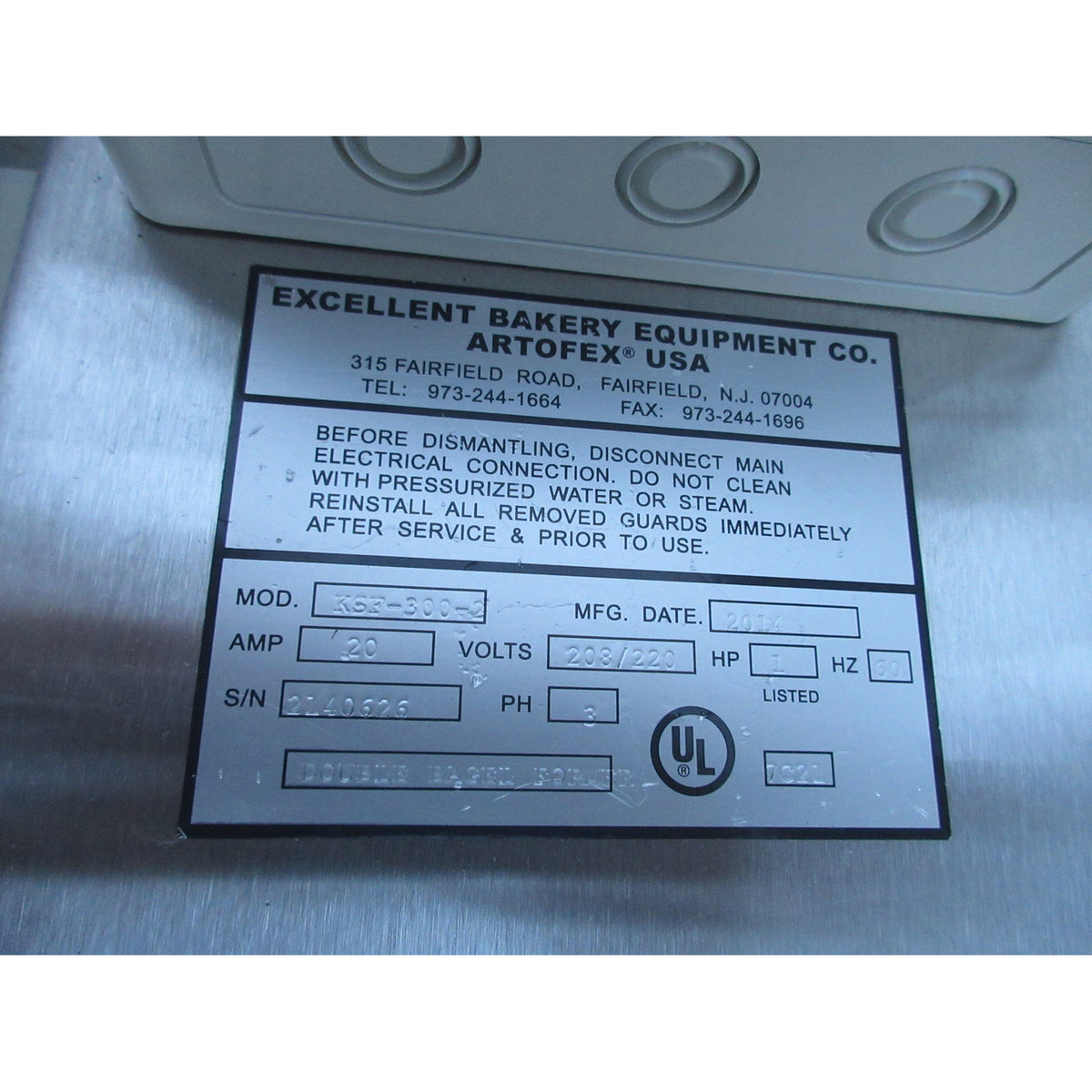 Excellent KSD-100-2 Bagel Divider, KSF-300-2 Double Pass Bagel Former, Used Excellent Condition