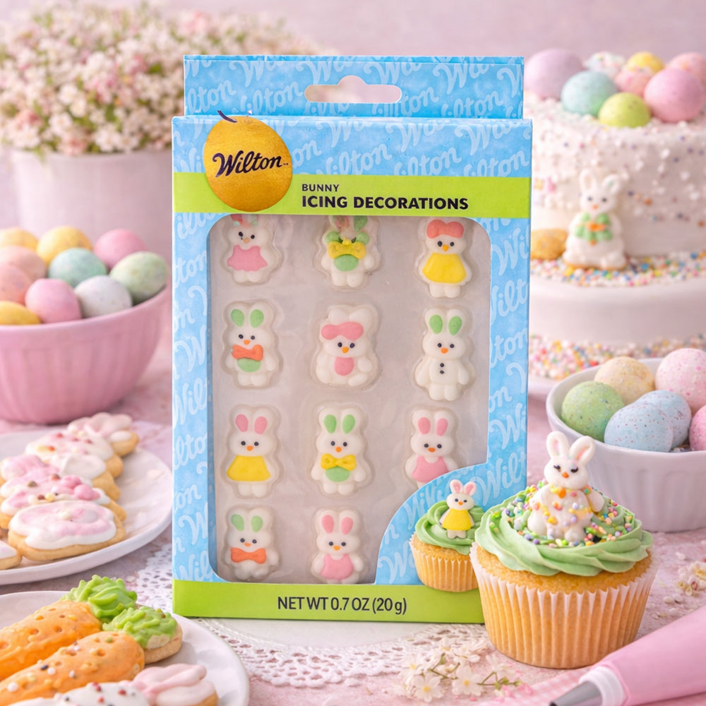 Wilton Pastel Bunnies Icing Decorations, Set of 12