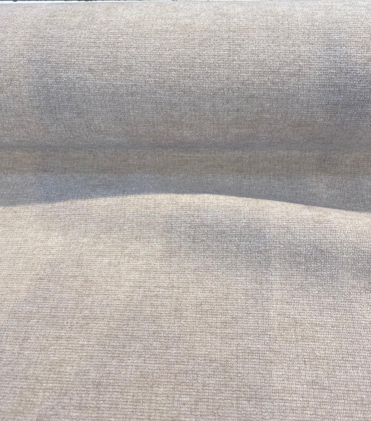 Sunbrella Outdoor Chenille Bliss Velvet Acrylic Fabric - Beige Plush Upholstery, 54" Width (1 Yard)