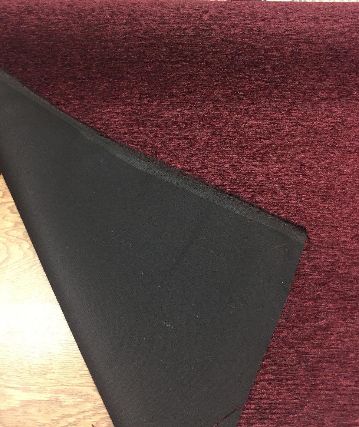 Wine Heavy Chenille Backed Upholstery Fabric - Wine Solid, 56" Width (1 Yard)