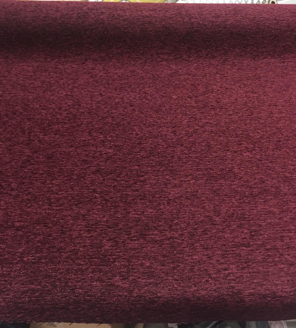 Wine Heavy Chenille Backed Upholstery Fabric - Wine Solid, 56" Width (1 Yard)