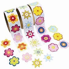 1 1/2" Spring Bright Flower Sticker Roll 100 Pieces