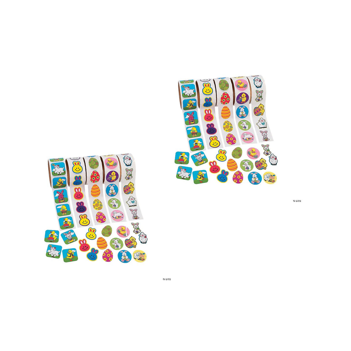 1-1/2" Bulk Easter Roll Sticker Assortment 5 rolls 500 Pc.