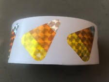 1 1/8" x 1 1/2" Candy Corn Prism Sticker Roll 100 Pc.
