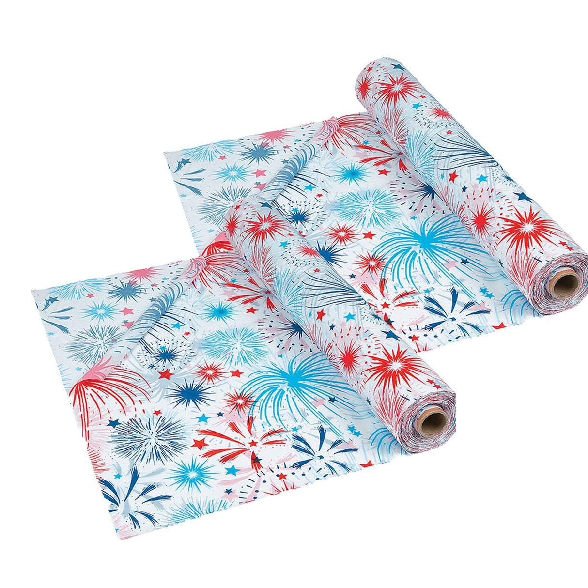 Patriotic Burst Disposable Plastic Tablecloth Roll 40" x 100 FT