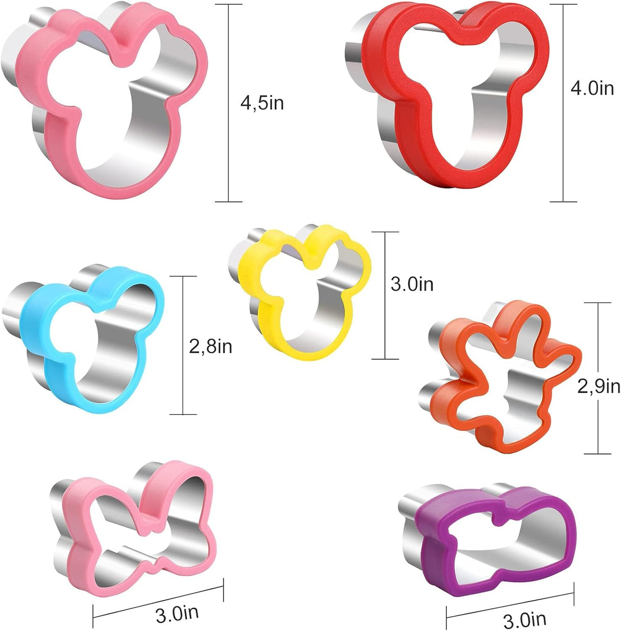 Cookie Cutter Set – 7 Pcs Head Glove Shoe Bows Shapes Food Grade for Kids