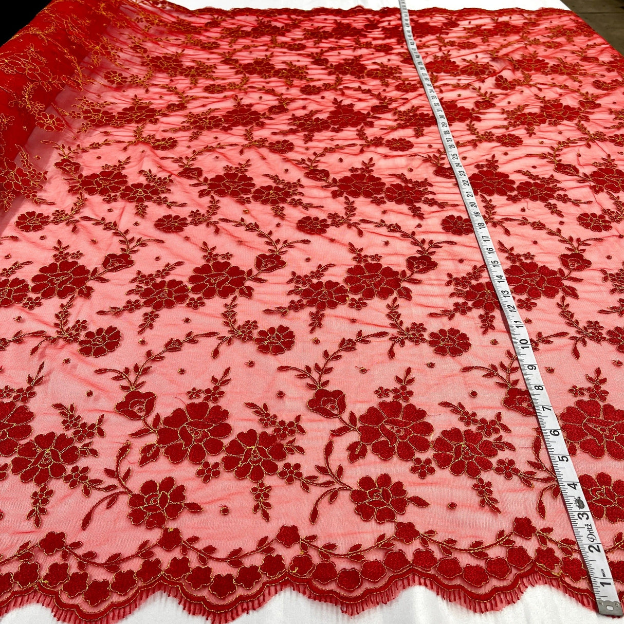 Embroidered Lace Mesh Turquoise Silver