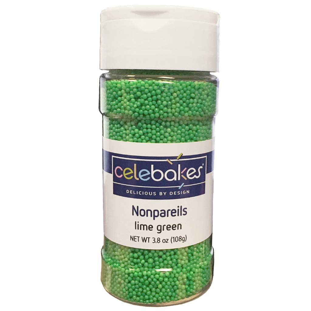 Celebakes Lime Green Nonpareils, 3.8 oz.
