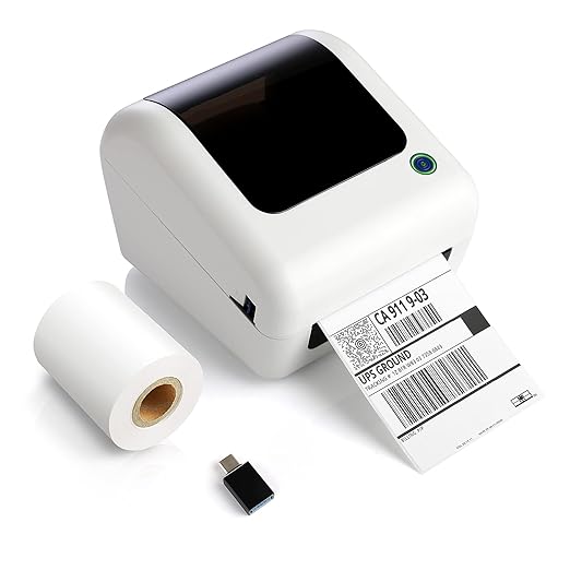 JADENS Thermal Shipping Label Printer - 4x6 Desktop Label Maker for Shipping Packages, Compatible with Mac, Windows
