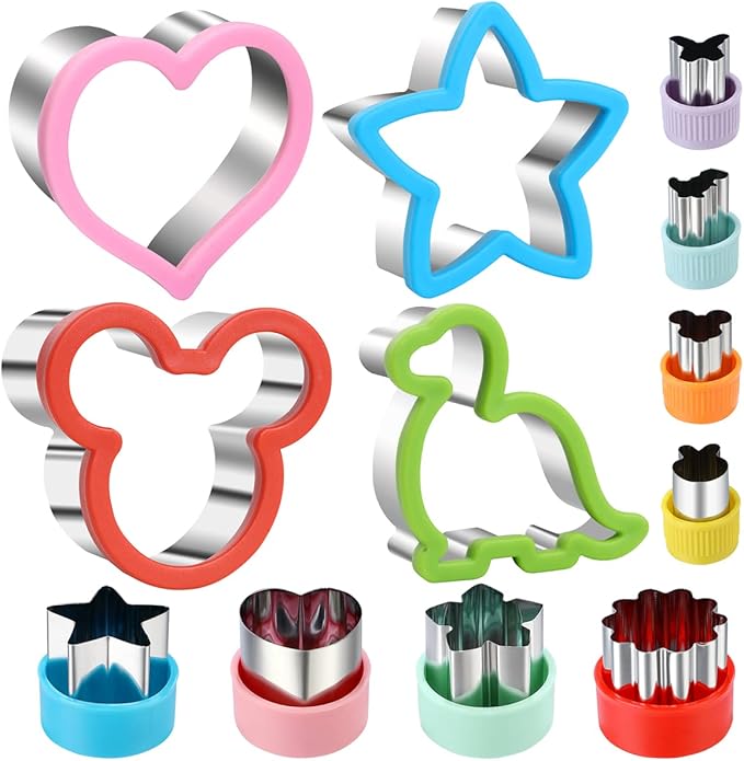 12 PCS Cookie & Sandwich Cutters – Food-Grade Fun Shapes for Baking & Snacks