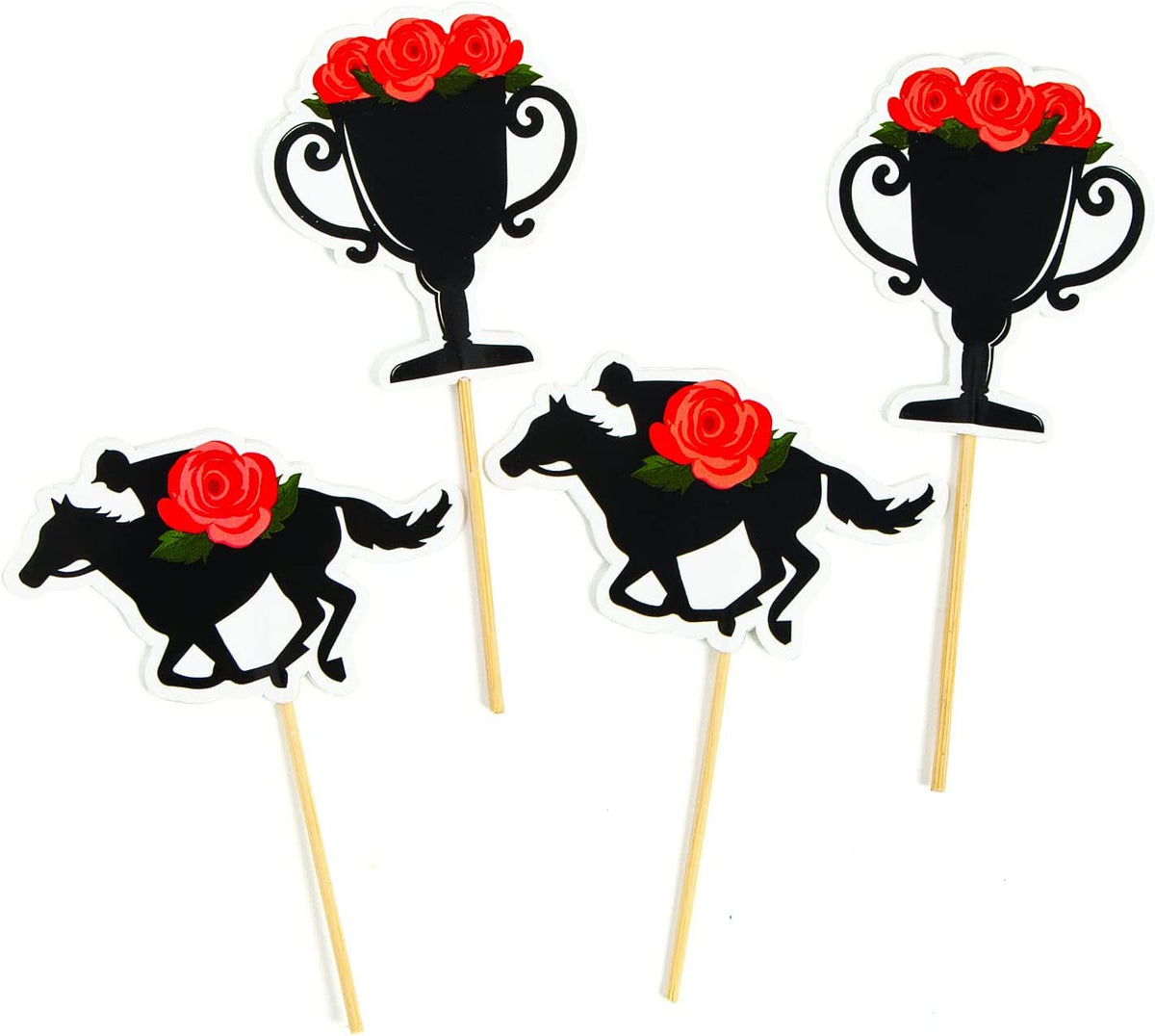 Kentucky Derby horse race-themed food & cupcake 12 piece topper picks set