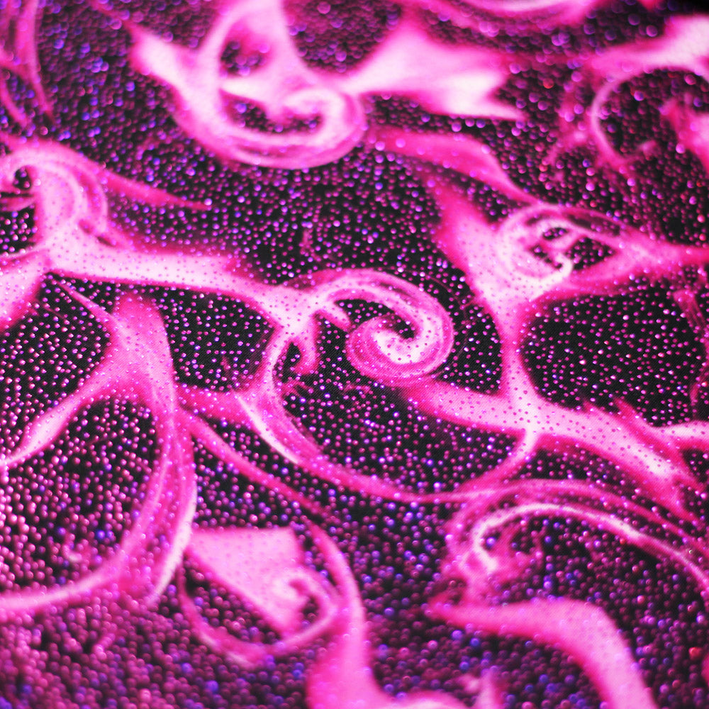 Fire Tornado Nylon Spandex Fabric - Fire Flame Print, Orange/Red Foil, Pink/Pink Foil, Blue/Royal Foil, 58/60" Width (1 Yard)